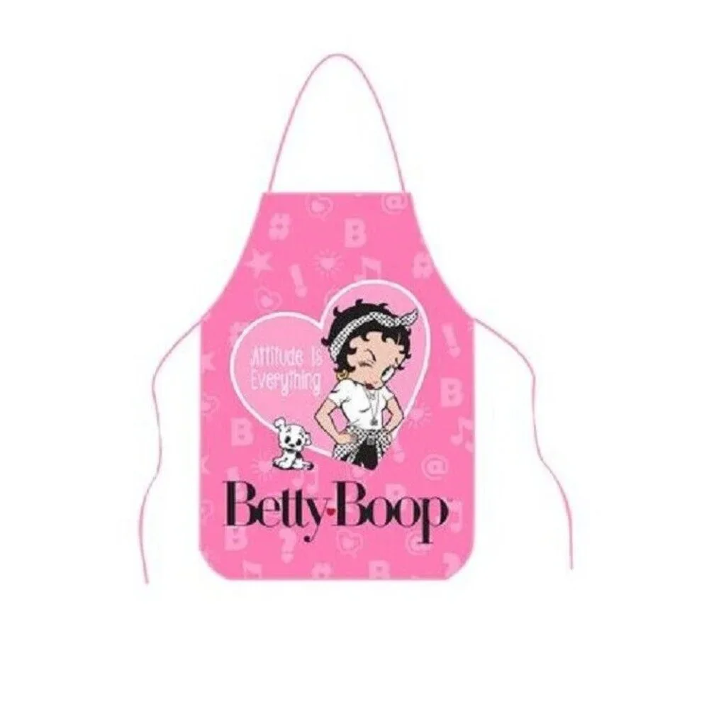 New Sassy Betty Boop & Pudgy Attitude Pink Apron Kitchen Cooking Gift Oven Grill - Picture 2 of 3